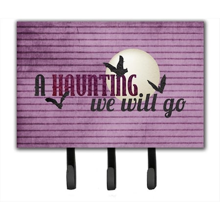 Carolines Treasures 6 x 9 In. A Haunting we will go Halloween Leash or Key Holder SB3015TH68
